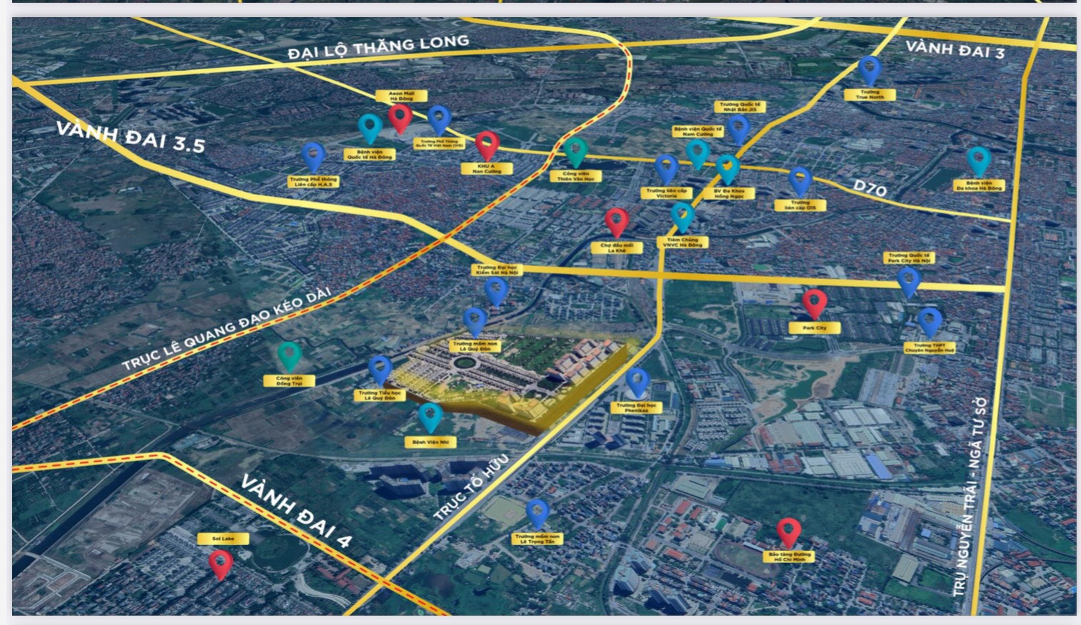 Vị trí Biệt thự Solasta Mansion Nam Cường Khu B Dương Nội