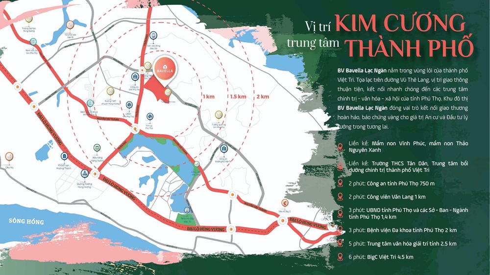 Vị trí KĐT Bavella Lạc Ngàn Phú Thọ