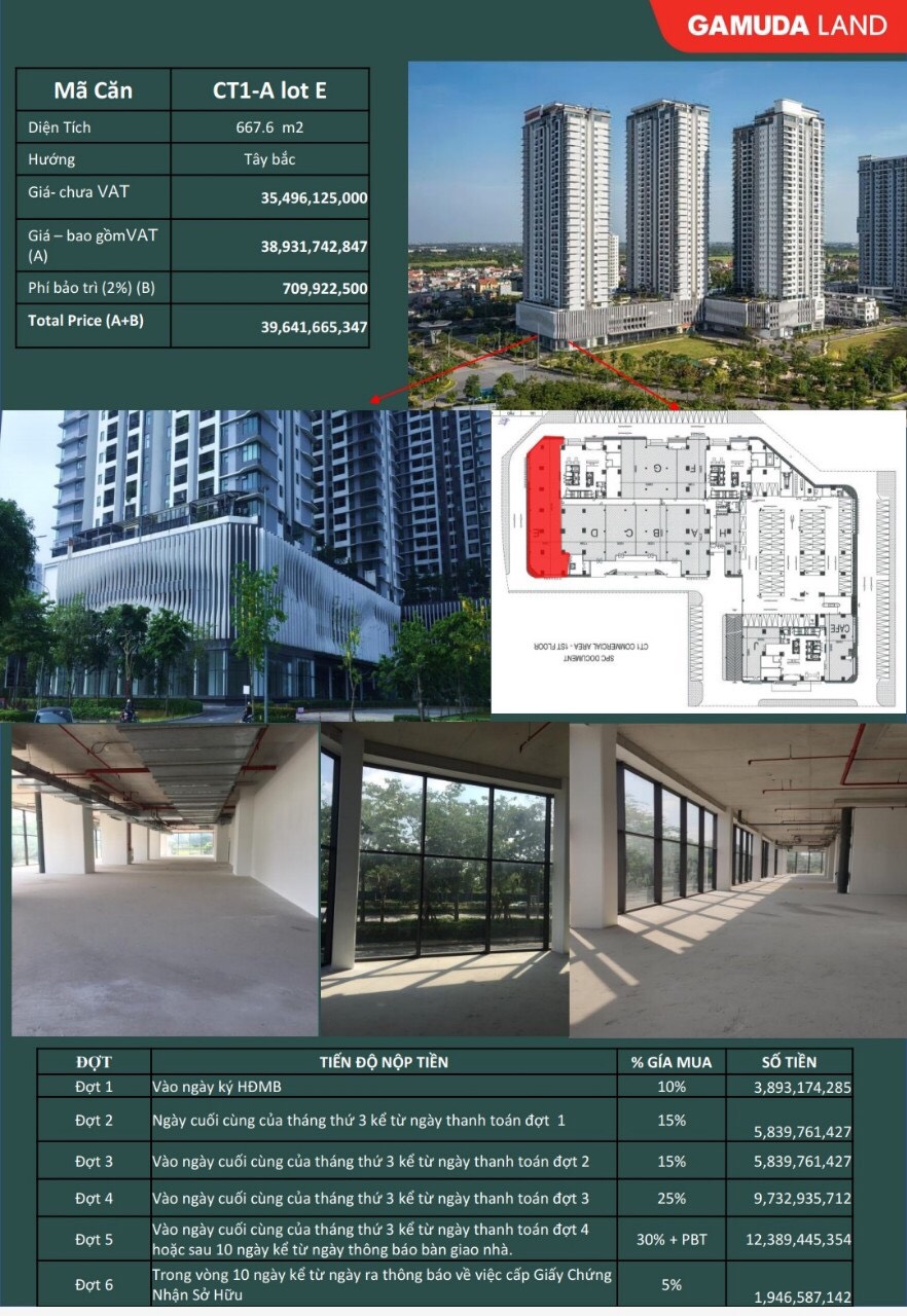 Vị trí Lot E Shop chân đế tòa The Zen Residence Gamuda