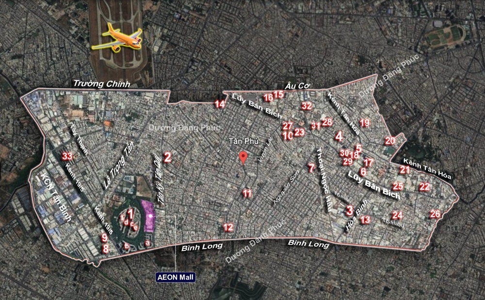 Giá bán các dự án căn hộ chung cư ở Tân Phú, Sài Gòn năm 2024