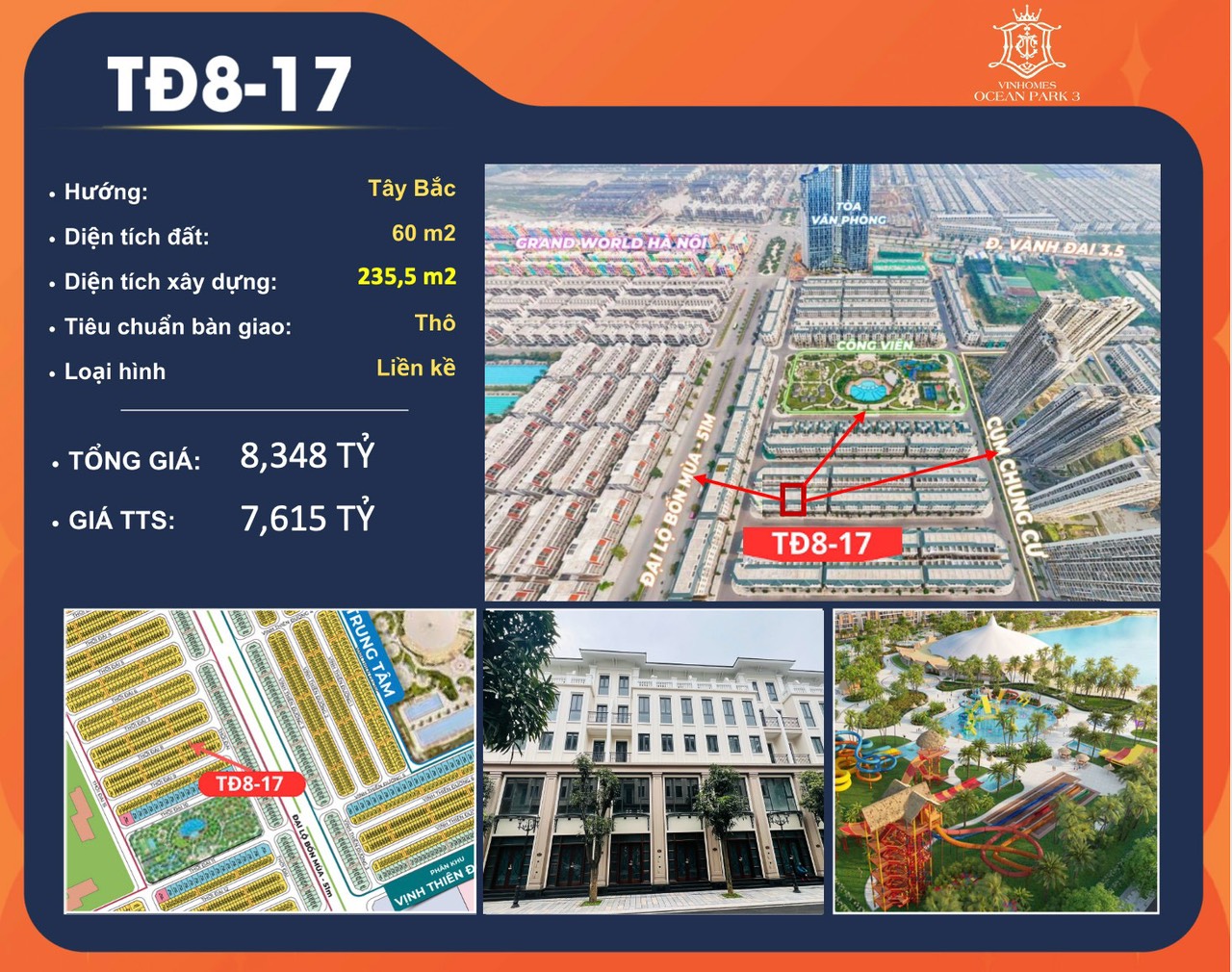 Shophouse Thời Đại 60m2 xây 5 tầng vừa ở vừa kinh doanh - GIÁ RẺ NHẤT Vinhomes Ocean Park 3 chỉ hơn 7 tỷ