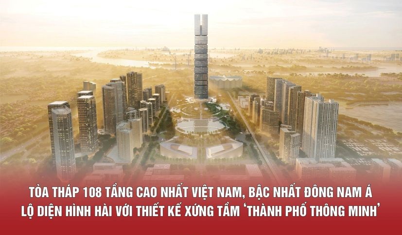 Tòa tháp 108 tầng cao nhất Việt Nam, bậc nhất Đông Nam Á lộ diện hình hài với thiết kế xứng tầm 'thành phố thông minh'