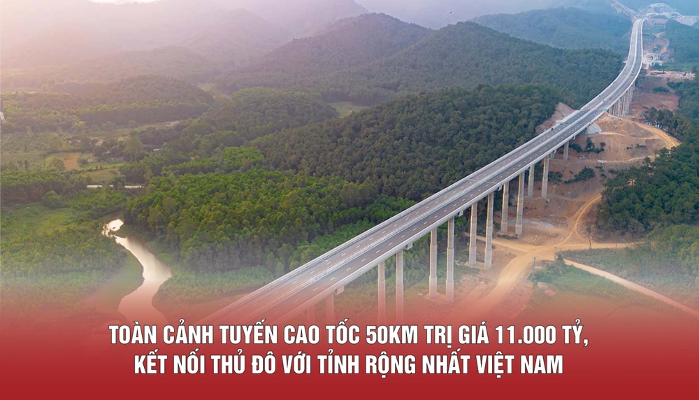 Toàn cảnh tuyến cao tốc 50km trị giá 11.000 tỷ, kết nối Thủ đô với tỉnh rộng nhất Việt Nam