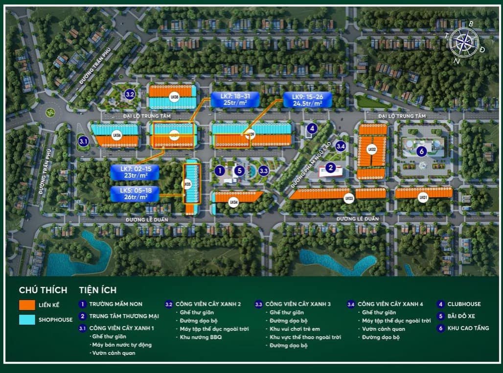 Mặt bằng Khu Đô Thị Mới Trung Tâm Thị Trấn Chũ