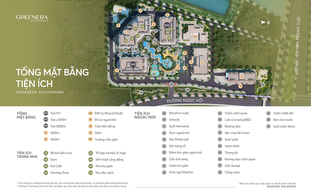 Tiện ích chung cư Greenera Southmark 486 đường Ngọc Hồi, thị trấn Văn Điển, huyện Thanh Trì, TP Hà Nội do Ramond Holdings
