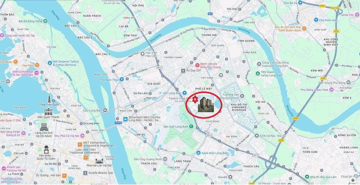 Vị trí căn hộ chung cư Long Biên Central Chủ đầu tư Tasco Land mở bán