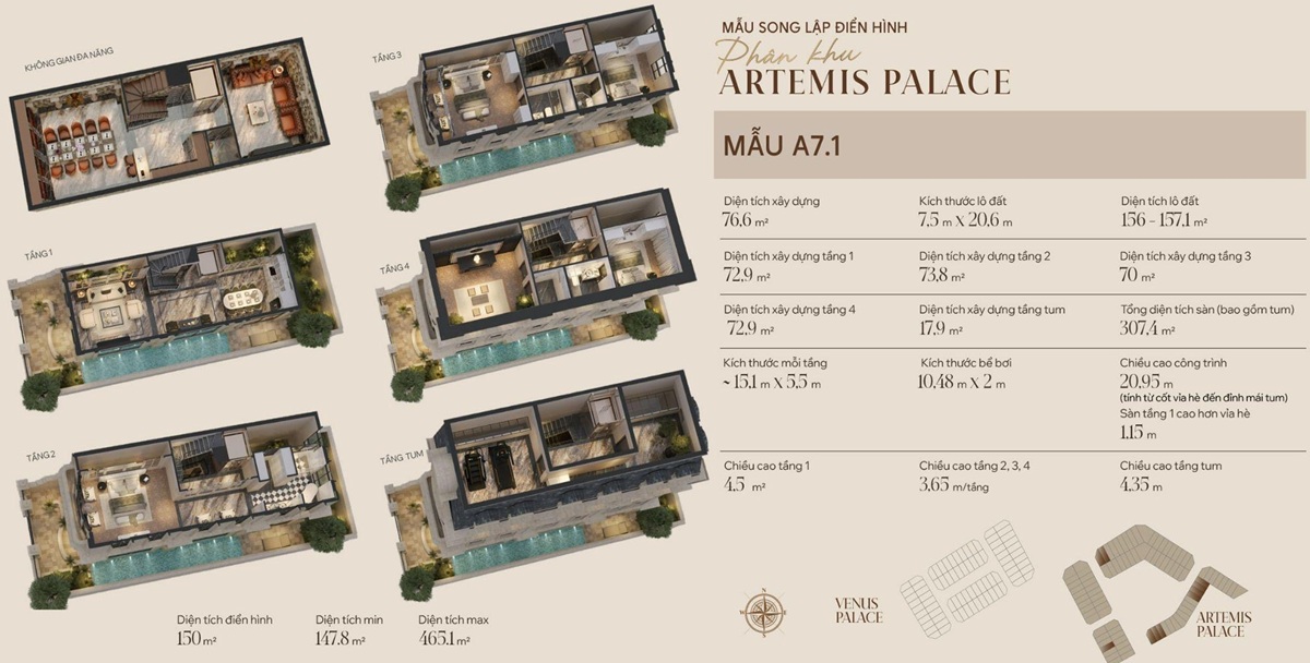 Layout thiết kế biệt thự Artmes Palace Noble Long BIên