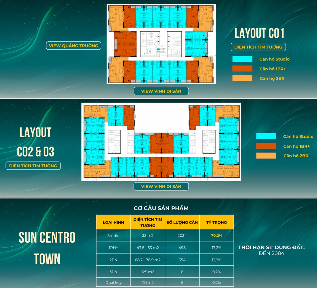 Layout thiết kế mặt bằng căn hộ Sun Centro Town Hạ Long Quảng Ninh