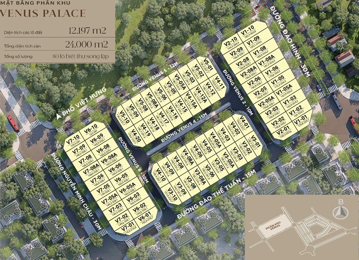 Mặt bằng phân khu Venus Palace Nobal Palace Long Biên