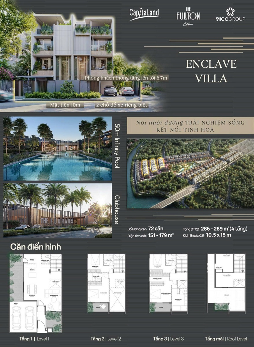 Biệt thự tứ lập Enclave Villa The Fullton Edition của CapitaLand Development CLD mở bán