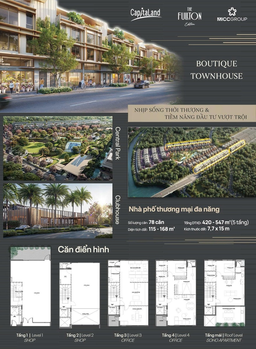 Boutique Townhouse The Fullton Edition của CapitaLand Development CLD mở bán