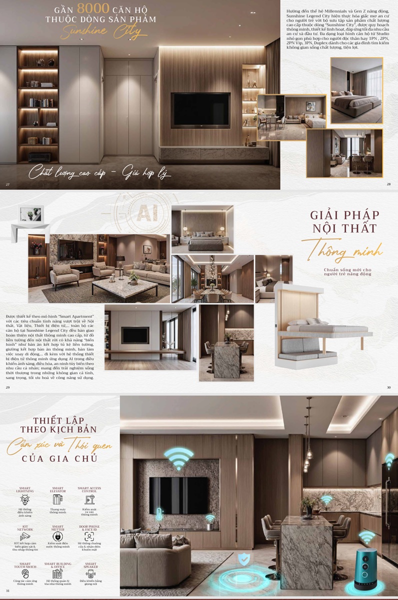 Nội thất bàn giao Tòa Legend 3 chung cư Sunshine Legend City Văn Giang Hưng Yên