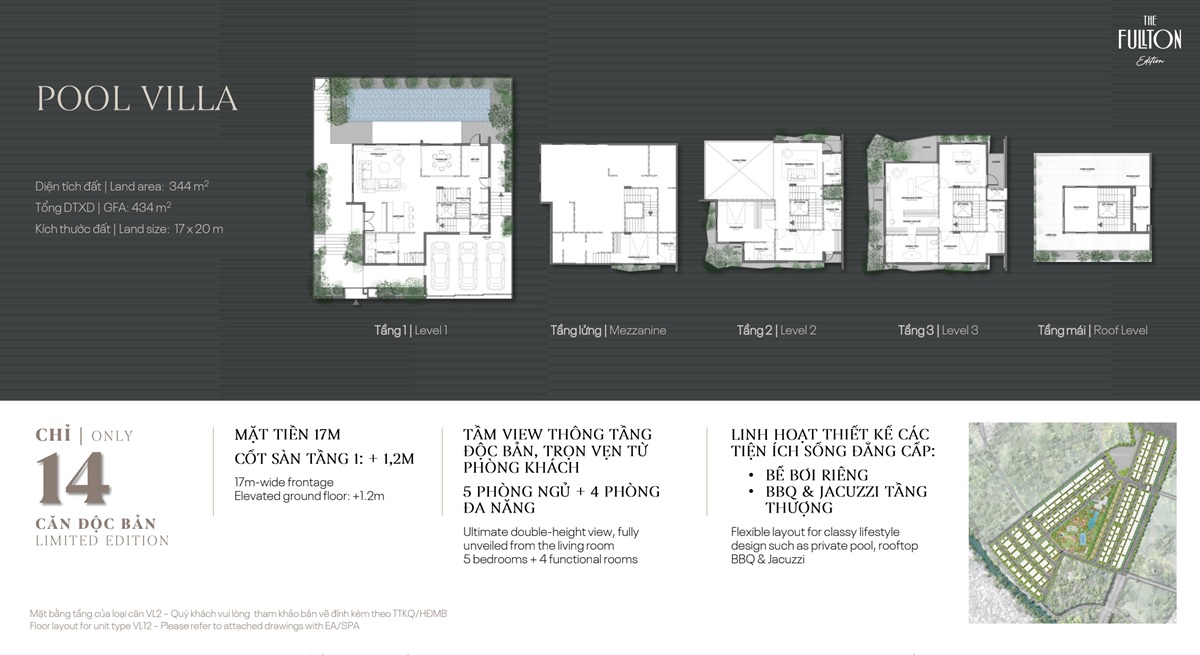 Thiết kế Biệt thự đơn lập Pool Villa The Fullton Edition của CapitaLand Development CLD