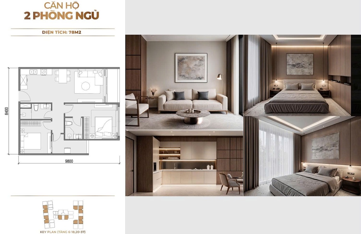 Thiết kế căn 2 phòng ngủ Tòa CT3 Legend 3 Căn hộ chung cư Legend City Sunshine Văn Giang Hưng Yên