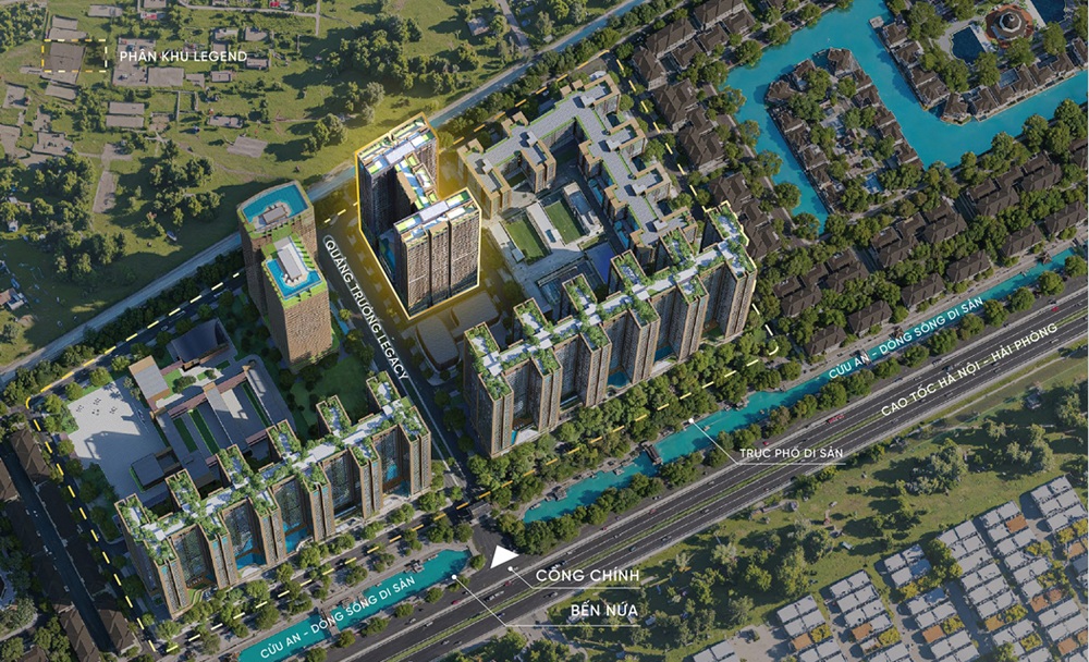 Vị trí Tòa Legend 3 chung cư Sunshine Legend City Văn Giang Hưng Yên