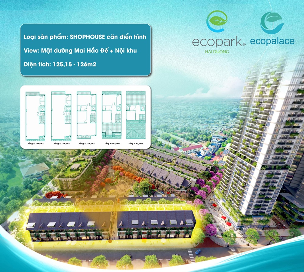 Shophouse mặt đường mai hắc đế Ecopalace Đắk Lắk