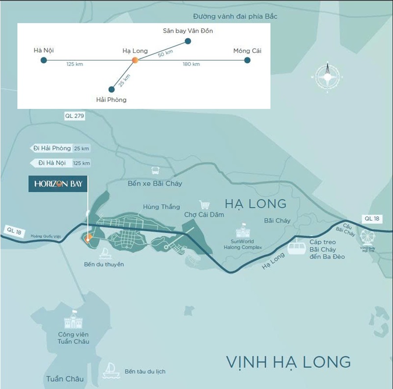 Vị trí Biệt thự liền kề Horizon bay bán đảo 1, Khu đô thị Halong Marina, phường Bãi Cháy, TP. Hạ Long, Quảng Ninh