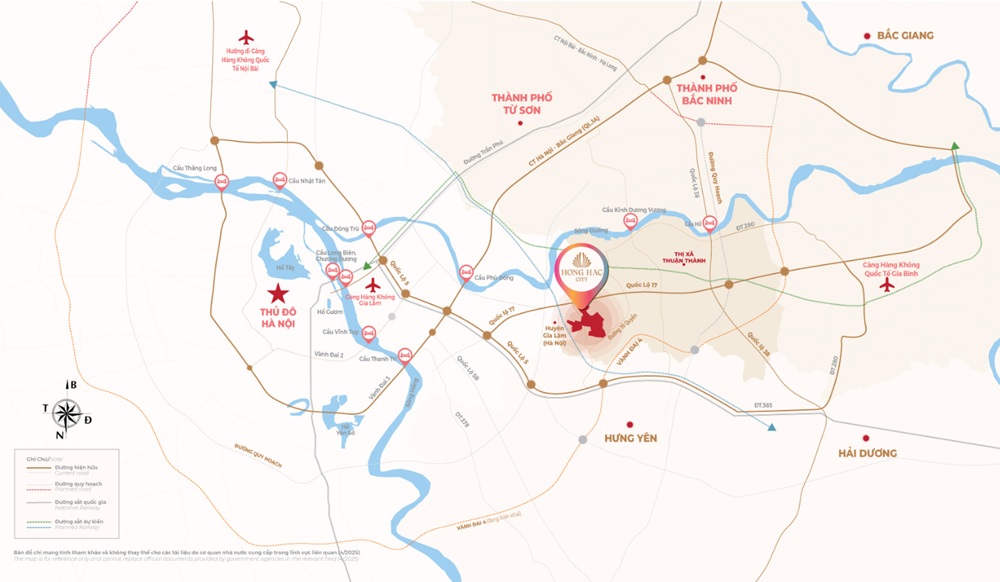 Vị trí Hồng Hạc City 200ha của Phú Mỹ Hưng, Song Liễu, Thuận Thành, Bắc Ninh