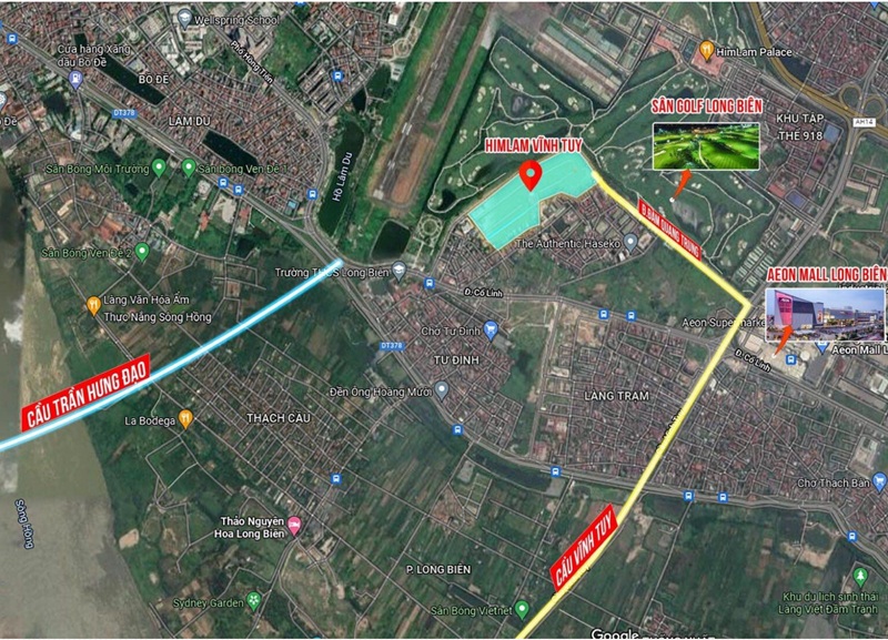 Vị trí Mở bán Biệt thự Him Lam Diamond Palace Sân Golf Long Biên