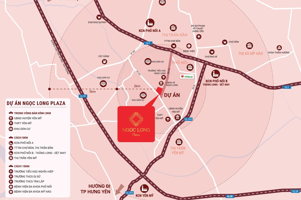 Vị trí Ngọc Long Plaza Hưng Yên