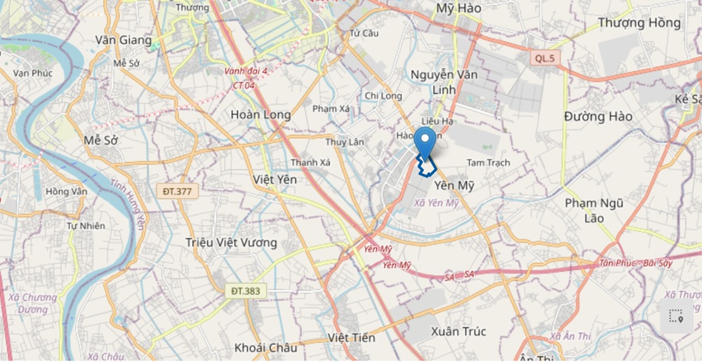 Vị trí Nhà ở xã hội khu công nghiệp Yên Mỹ II Hưng Yên