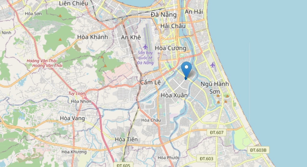 Vị trí Sun Cora Tower; Dự án căn hộ tại Đà Nẵng