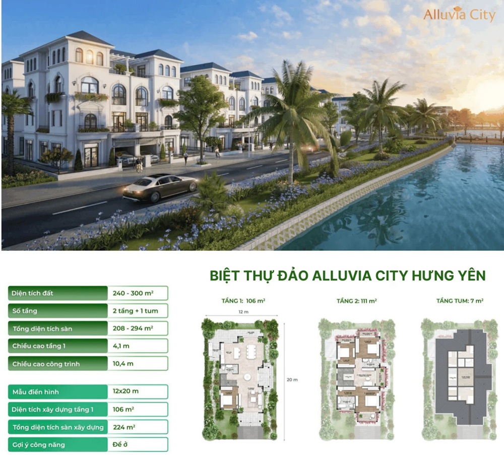 Biệt thự đảo Alluvia City là khu đô thị mới cao cấp quy mô lớn do Tập đoàn Xuân Cầu