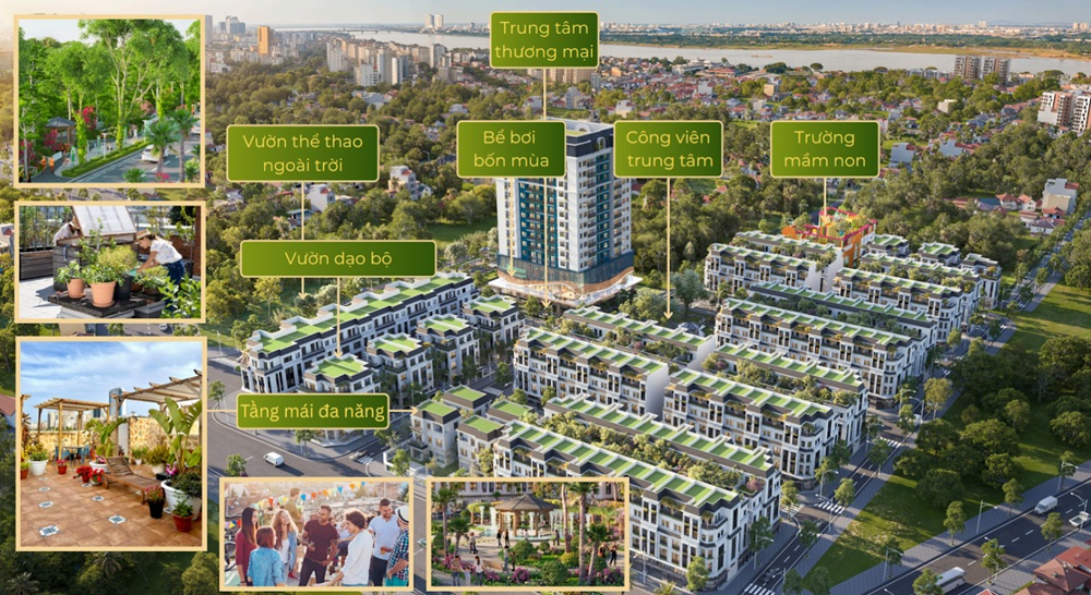 Green Little Town Cổ Bi Gia Lâm Hà Nội hơn 2,5 ha mở bán khoảng 134 căn nhà phố liền kề biệt thự, căn hộ chung cư