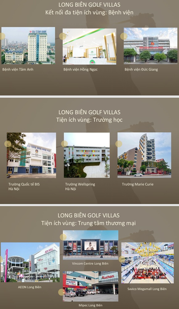 Kết nối tiện ích Biệt thự Long Biên Golf Villas mở bán chính thức giá bán trực tiếp của Chủ đầu tư Him Lam được NewX Estate độc quyền quản lý bán hàng