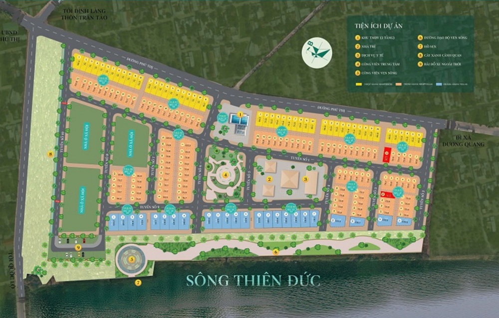 Mặt bằng Phú Thị Riverside mở bán liền kề, biệt thự, shophouse, căn hộ chung cư