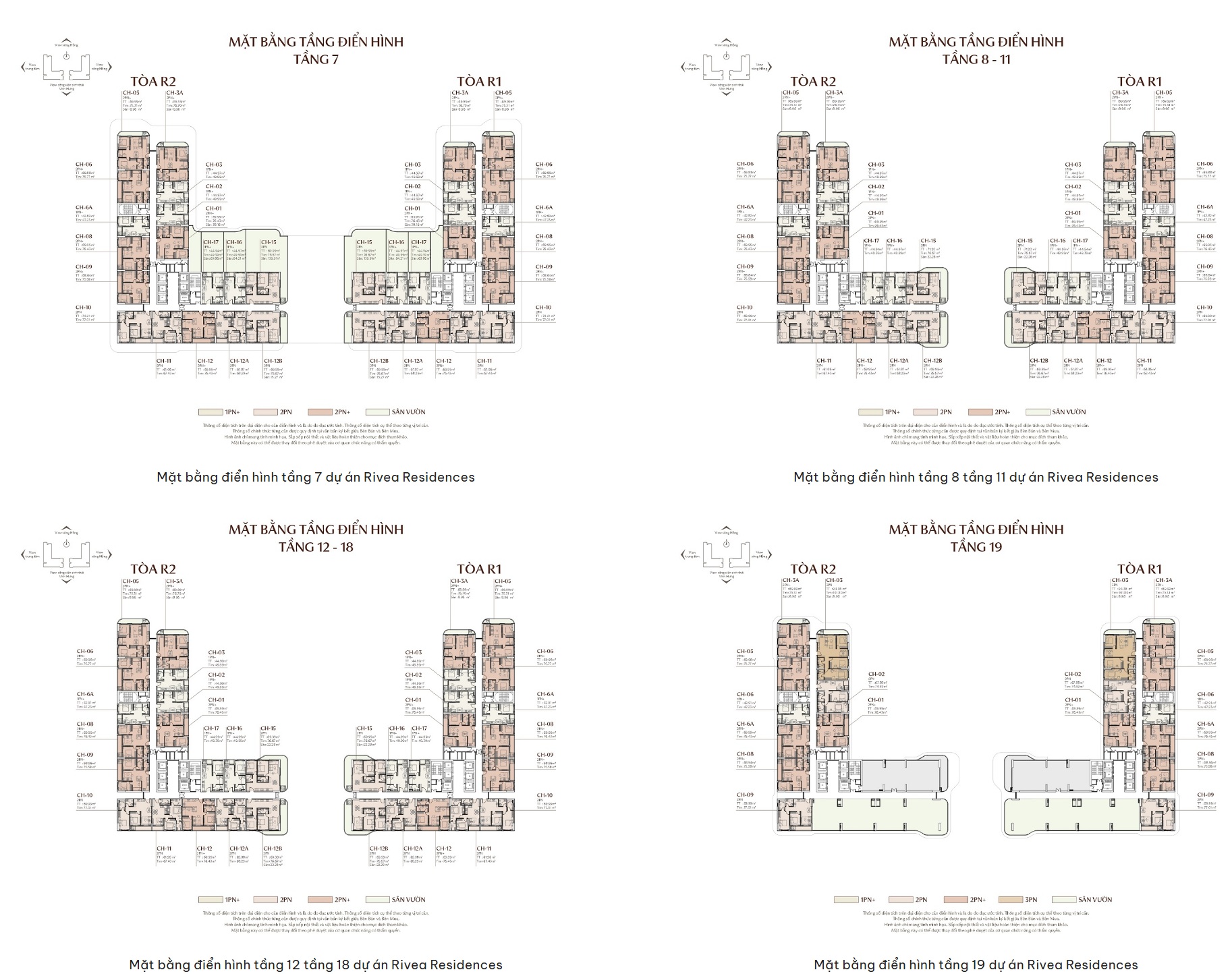 Mặt bằng chung cư Rivea Residences Vĩnh Hưng