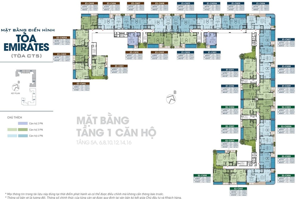 Mặt bằng tầng 1 căn hộ tòa CT5 Emirates Noble Crystal Long Bien WorldHotels Residences