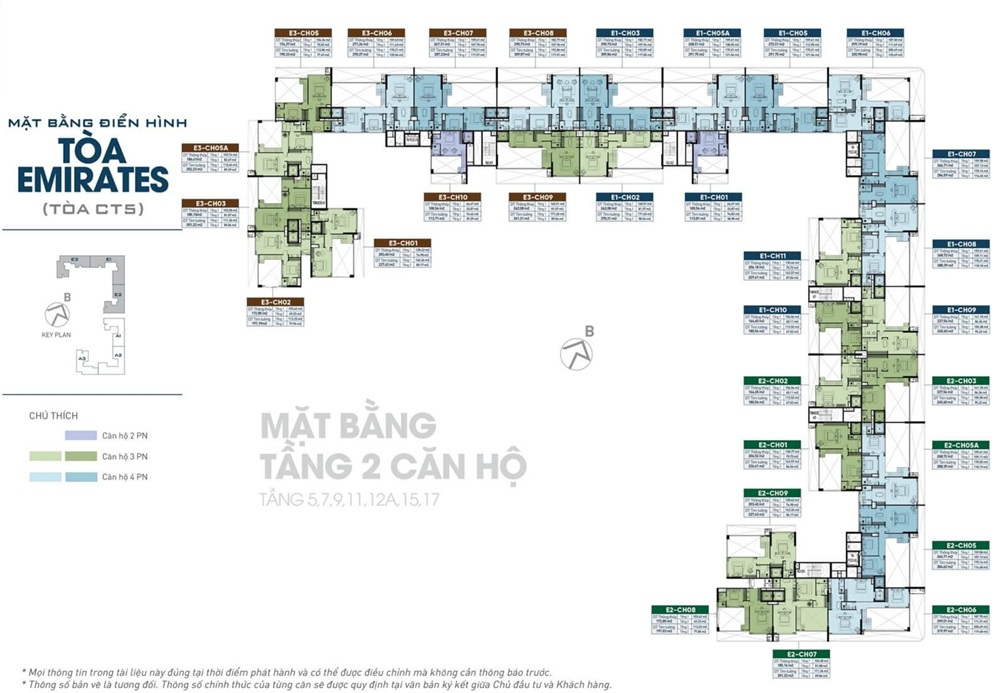Mặt bằng tầng 2 căn hộ tòa CT5 Emirates Noble Crystal Long Bien WorldHotels Residences