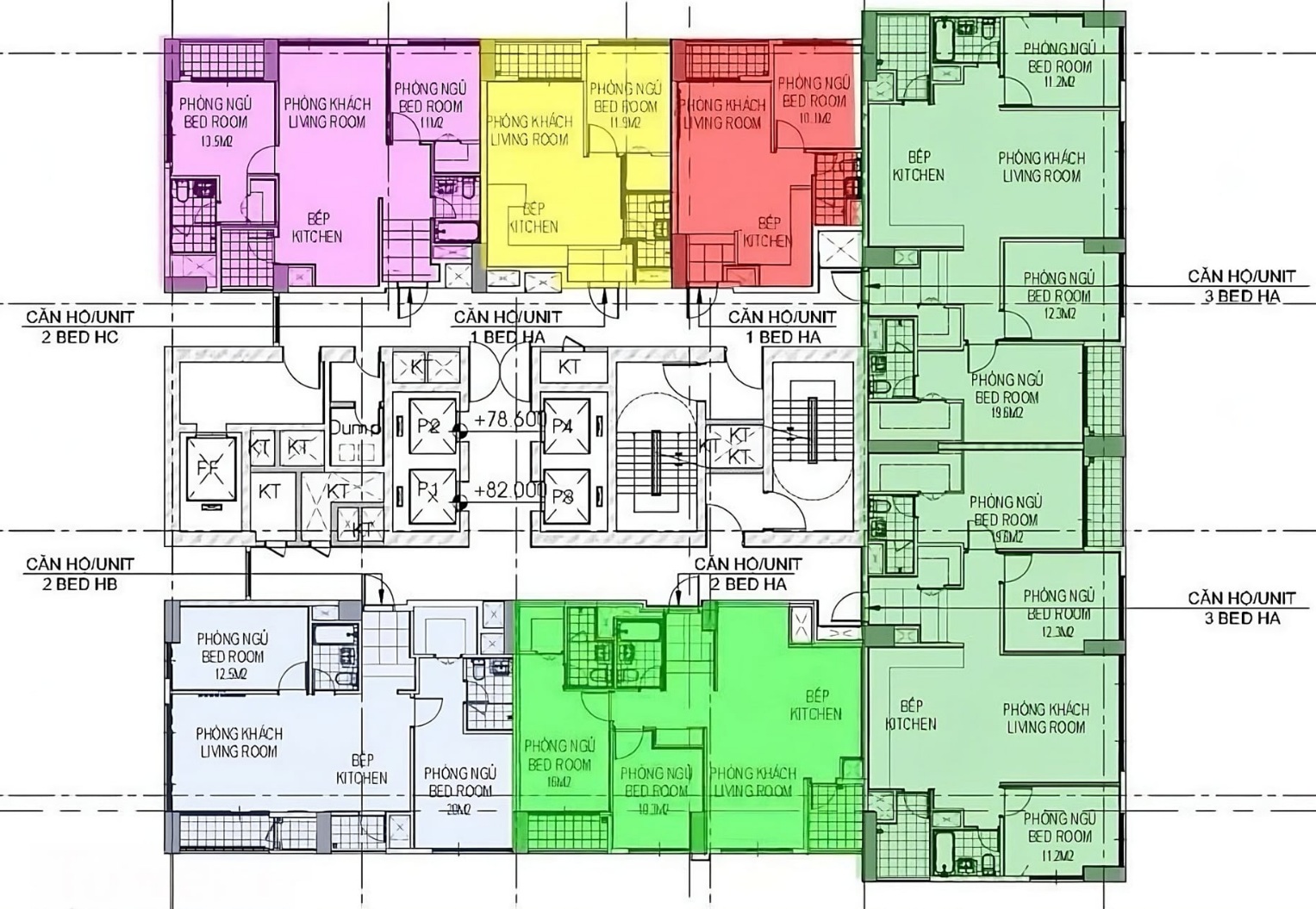 Mặt bằng tòa F Căn hộ chung cư The Prime Starlake Tây Hồ Tây đa dạng lựa chọn căn hộ từ 1 đến 3 phòng ngủ