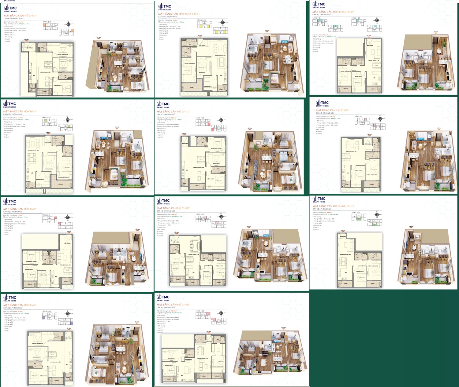 Thiết kế Căn hộ chung cư TMC Smart Home Cổ Nhuế Từ Liêm Hà Nội