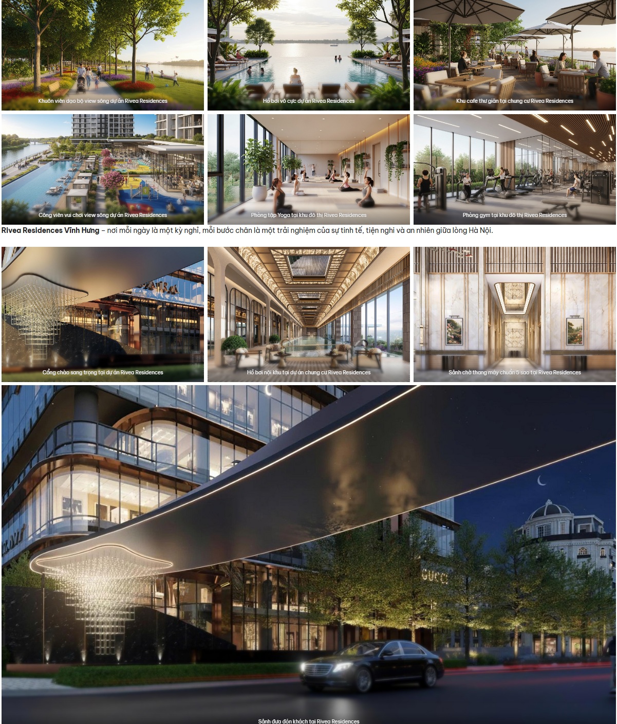 Tiện ích chung cư Rivea Residences Vĩnh Hưng