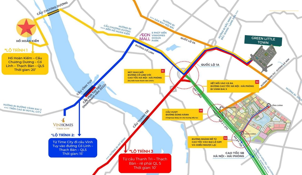 Vị trí Green Little Town Cổ Bi Gia Lâm