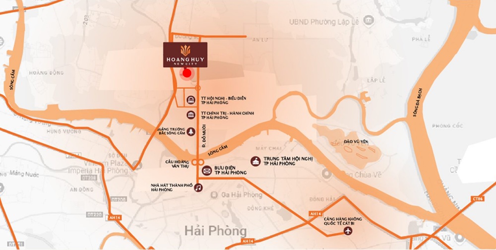 Vị trí Hoàng Huy New City