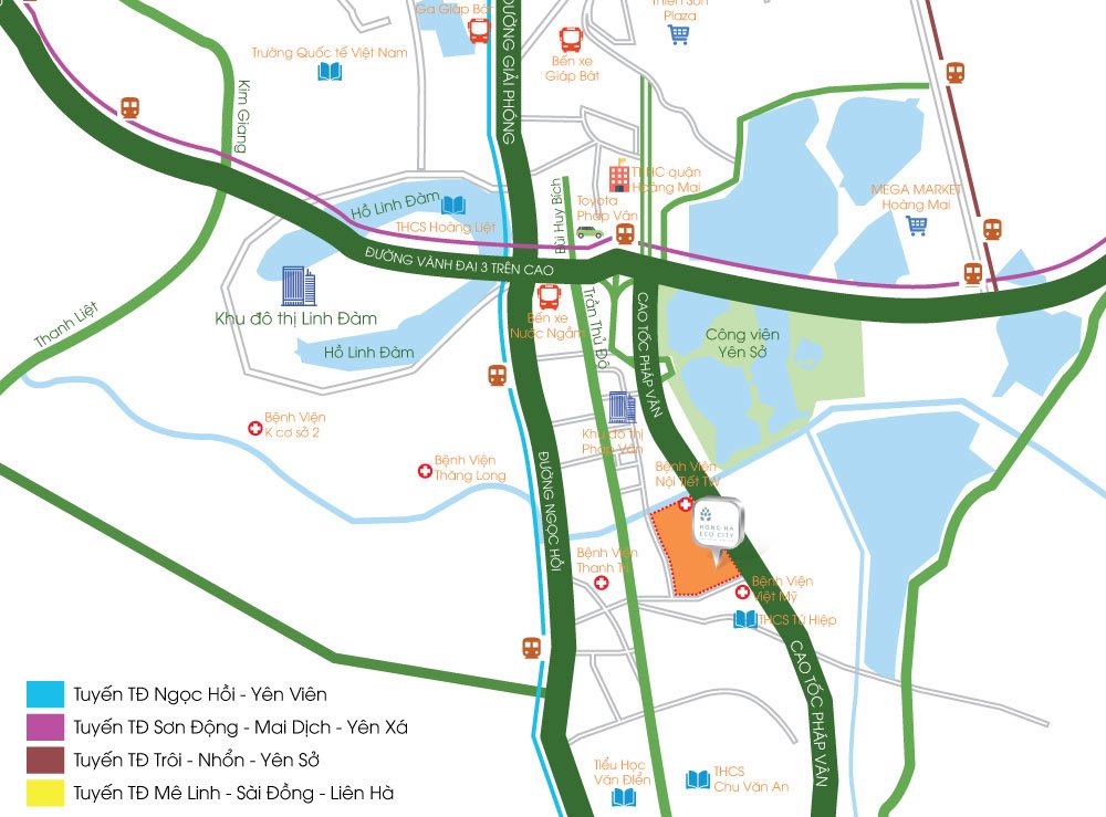 Vị trí Mandala Hồng Hà Eco City,