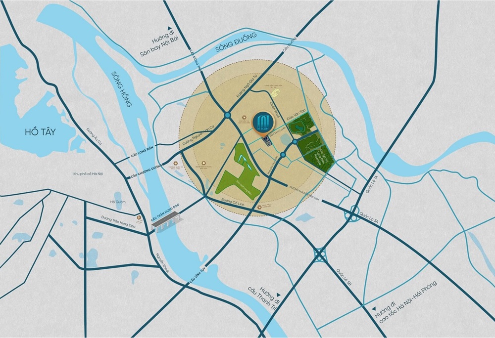 Vị trí Noble Crystal Long Bien WorldHotels Residences