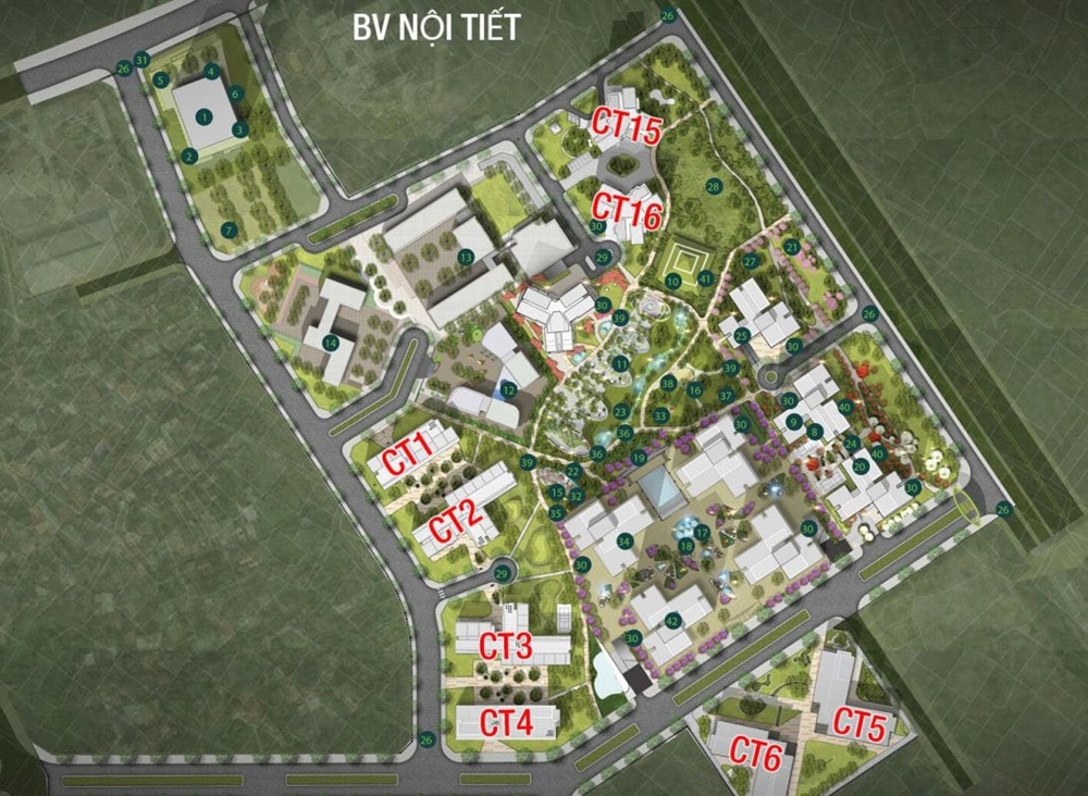 Vị trí các tòa Mandala Hồng Hà Eco City,