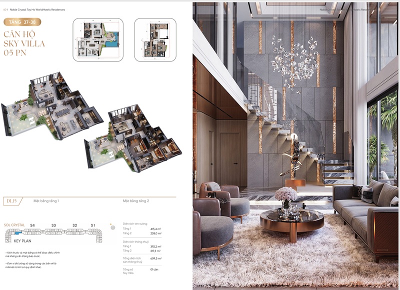 Căn hộ Sky Villa 5 phòng ngủ tại S5