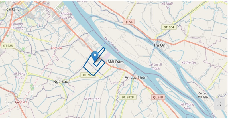 Khu công nghiệp Sông Hậu 2 nằm trên địa bàn xã Châu Thành và xã Phú Hữu, TP.Cần Thơ