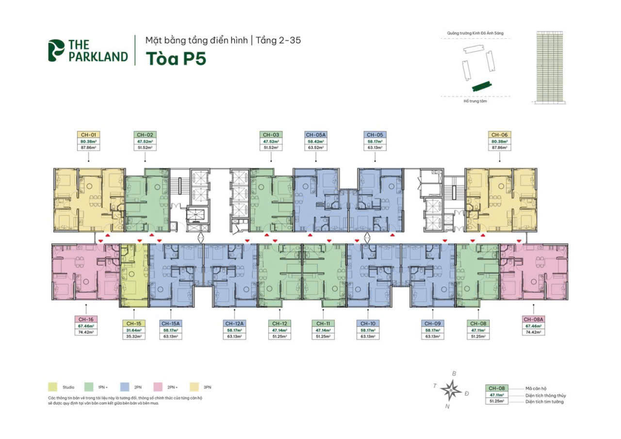 Mặt bằng tòa P5 Parkland - MIK Ocean Park 2 Imperia Ocean City