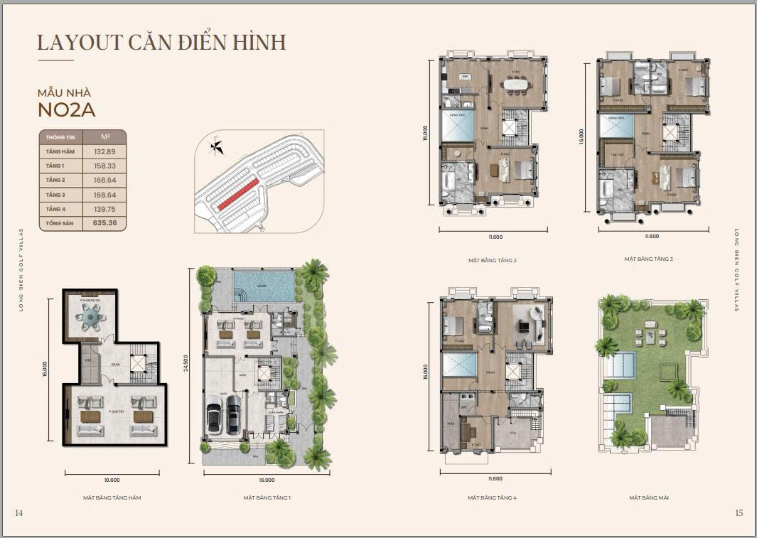 layout biệt thự Dự án Long Biên Golf Villas