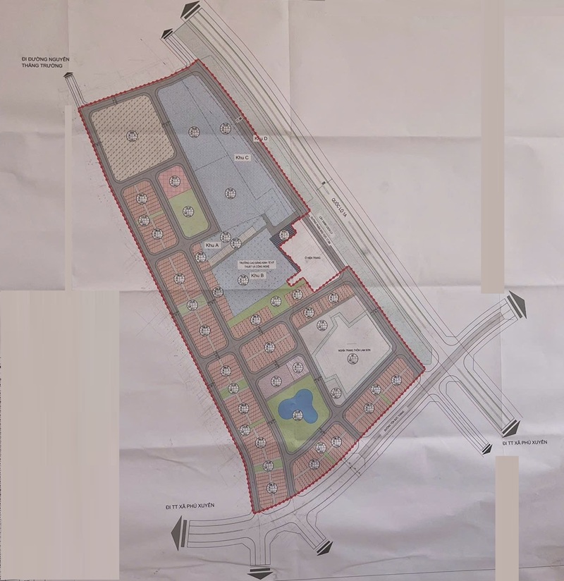 Mặt bằng Khu đô thị mới Lam Cường Xã Phú Xuyên