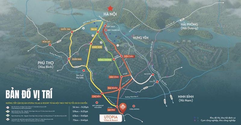 Vị trí Utopia Villas Resort là một tổ hợp nghỉ dưỡng – biệt thự sinh thái – chăm sóc sức khỏe