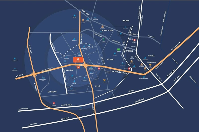 Vị trí dự án chung cư Imperia Sky Park Nam An Khánh