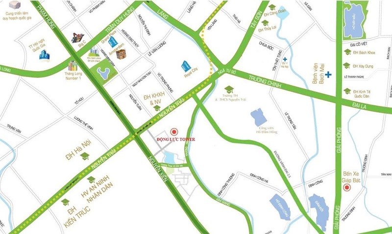 vị trí Chung cư Động Lực Tower Hạ Đình