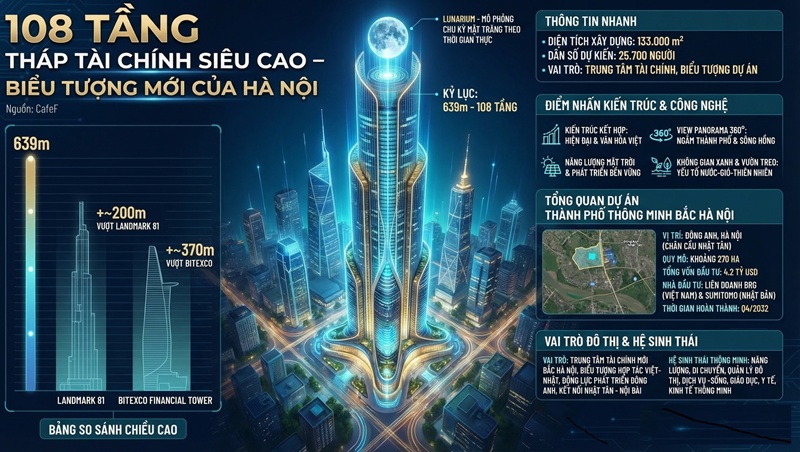 Tháp tài chính 108 tầng Hà Nội KĐT thành phố thông minh BRG